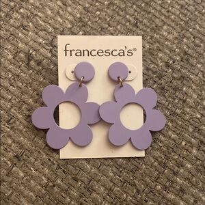 Francesca's Collections Purple Flower Dangle Earrings